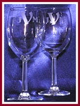 Monogramed wine glasses