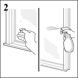 Step 2 is preparing the glass for etching.