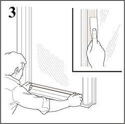 Step 3 is to mask off window frame thoroughly