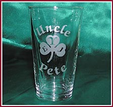 Custom etched pub or pint glass